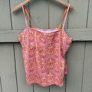 Athleta Paisley Tankini Top Swim Beach Spring Summer Vacation Vibes Sz 42C